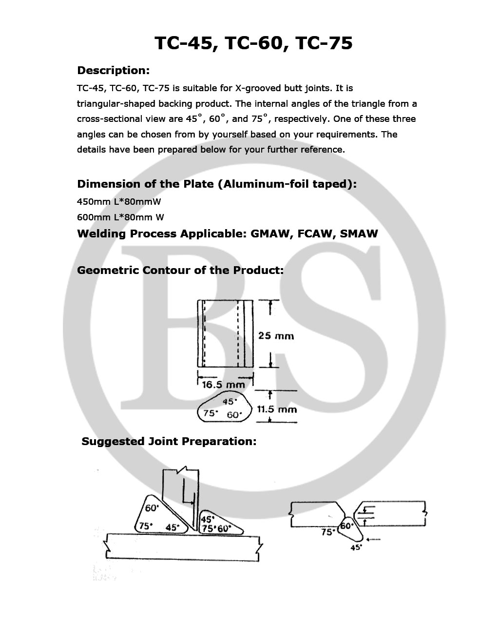 Plate TC-45,TC-60,TC-75